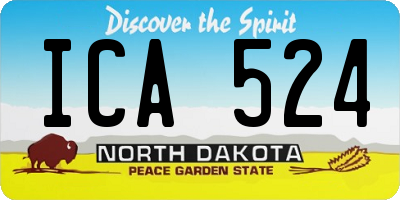 ND license plate ICA524