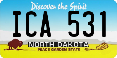 ND license plate ICA531