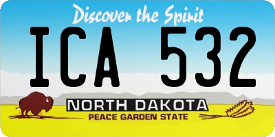 ND license plate ICA532