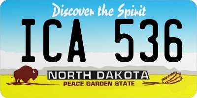 ND license plate ICA536