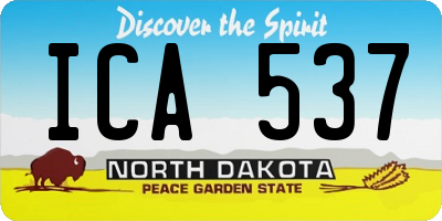 ND license plate ICA537