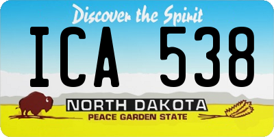 ND license plate ICA538