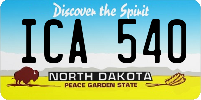 ND license plate ICA540