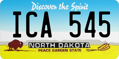 ND license plate ICA545