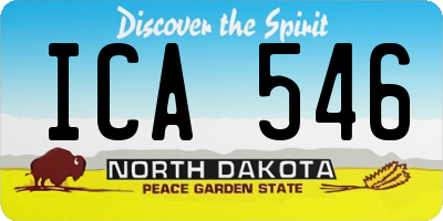 ND license plate ICA546