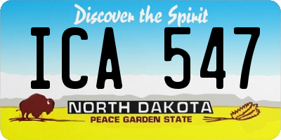 ND license plate ICA547