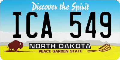 ND license plate ICA549
