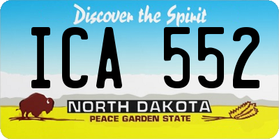 ND license plate ICA552