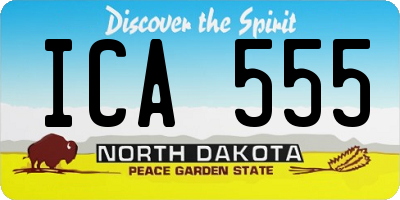 ND license plate ICA555