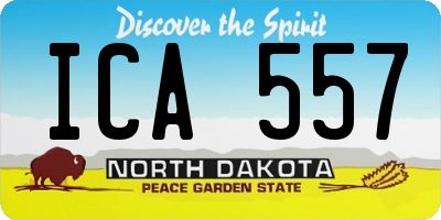 ND license plate ICA557