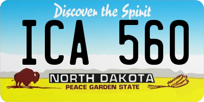 ND license plate ICA560