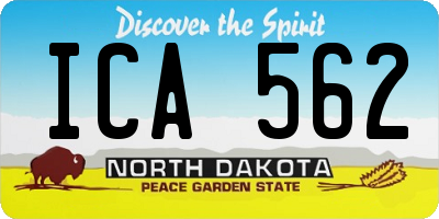 ND license plate ICA562