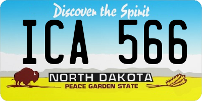ND license plate ICA566