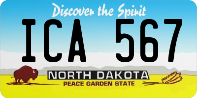 ND license plate ICA567