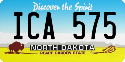 ND license plate ICA575