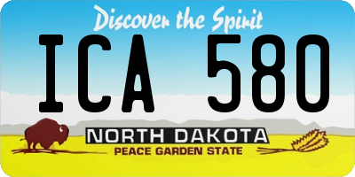 ND license plate ICA580