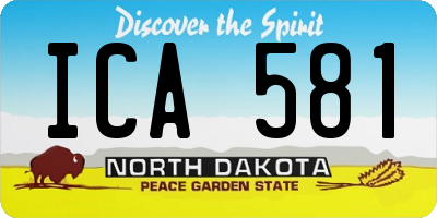 ND license plate ICA581