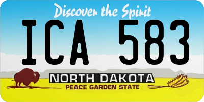 ND license plate ICA583