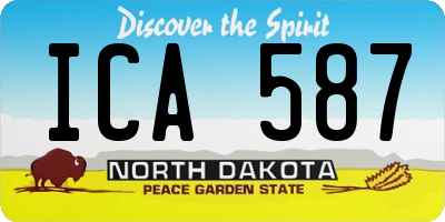ND license plate ICA587