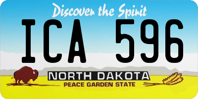 ND license plate ICA596