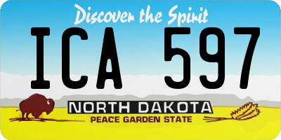 ND license plate ICA597
