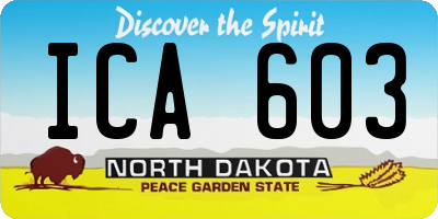 ND license plate ICA603