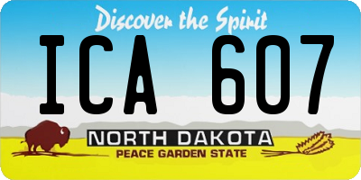 ND license plate ICA607