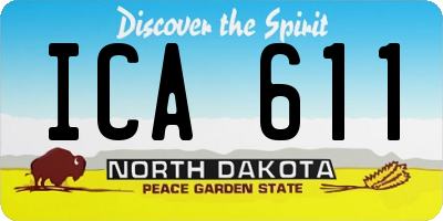ND license plate ICA611