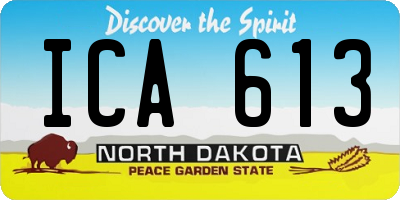 ND license plate ICA613