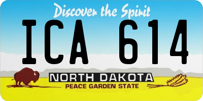 ND license plate ICA614