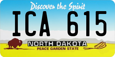 ND license plate ICA615