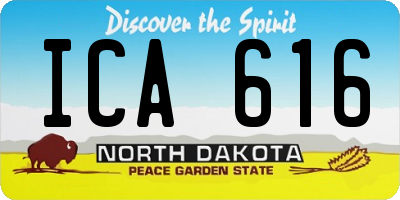 ND license plate ICA616