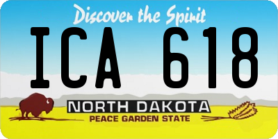 ND license plate ICA618
