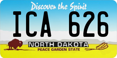 ND license plate ICA626