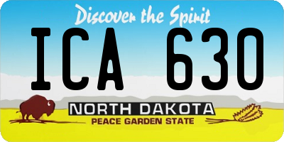 ND license plate ICA630