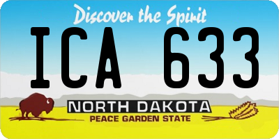 ND license plate ICA633