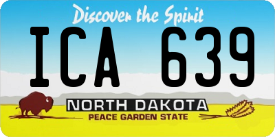 ND license plate ICA639