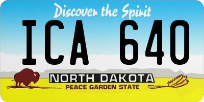 ND license plate ICA640