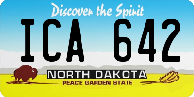 ND license plate ICA642