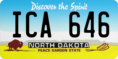 ND license plate ICA646