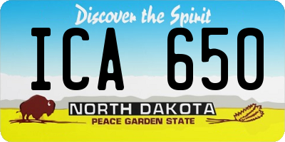 ND license plate ICA650