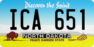 ND license plate ICA651