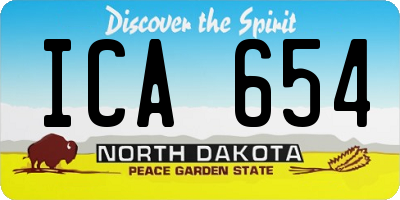 ND license plate ICA654