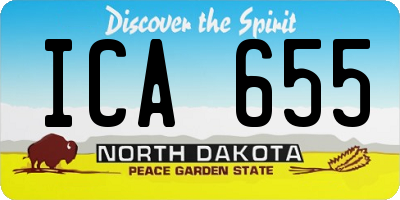 ND license plate ICA655