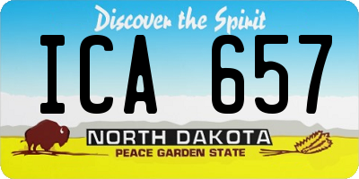 ND license plate ICA657