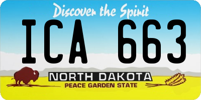 ND license plate ICA663