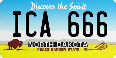 ND license plate ICA666