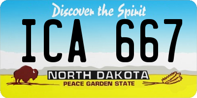 ND license plate ICA667