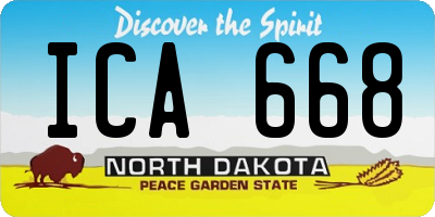 ND license plate ICA668