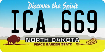 ND license plate ICA669